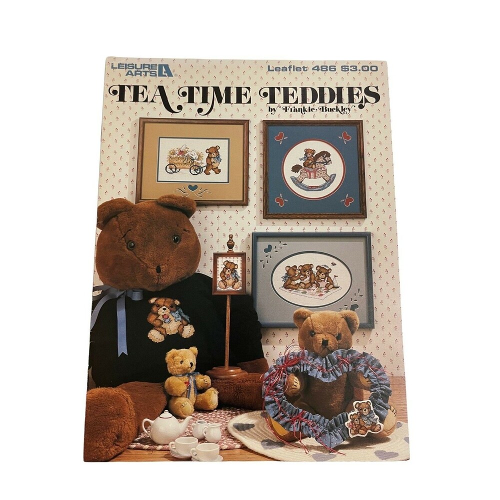Teatime Teddies Leisure Arts 486 Frankie Buckley Cross Stitch Pattern Book